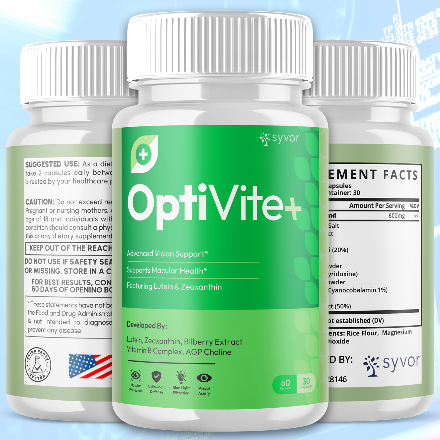 (3 Pack) Opti Vite+ Support Healthy Eye Vision & Function OptiVite+ 180 Capsules