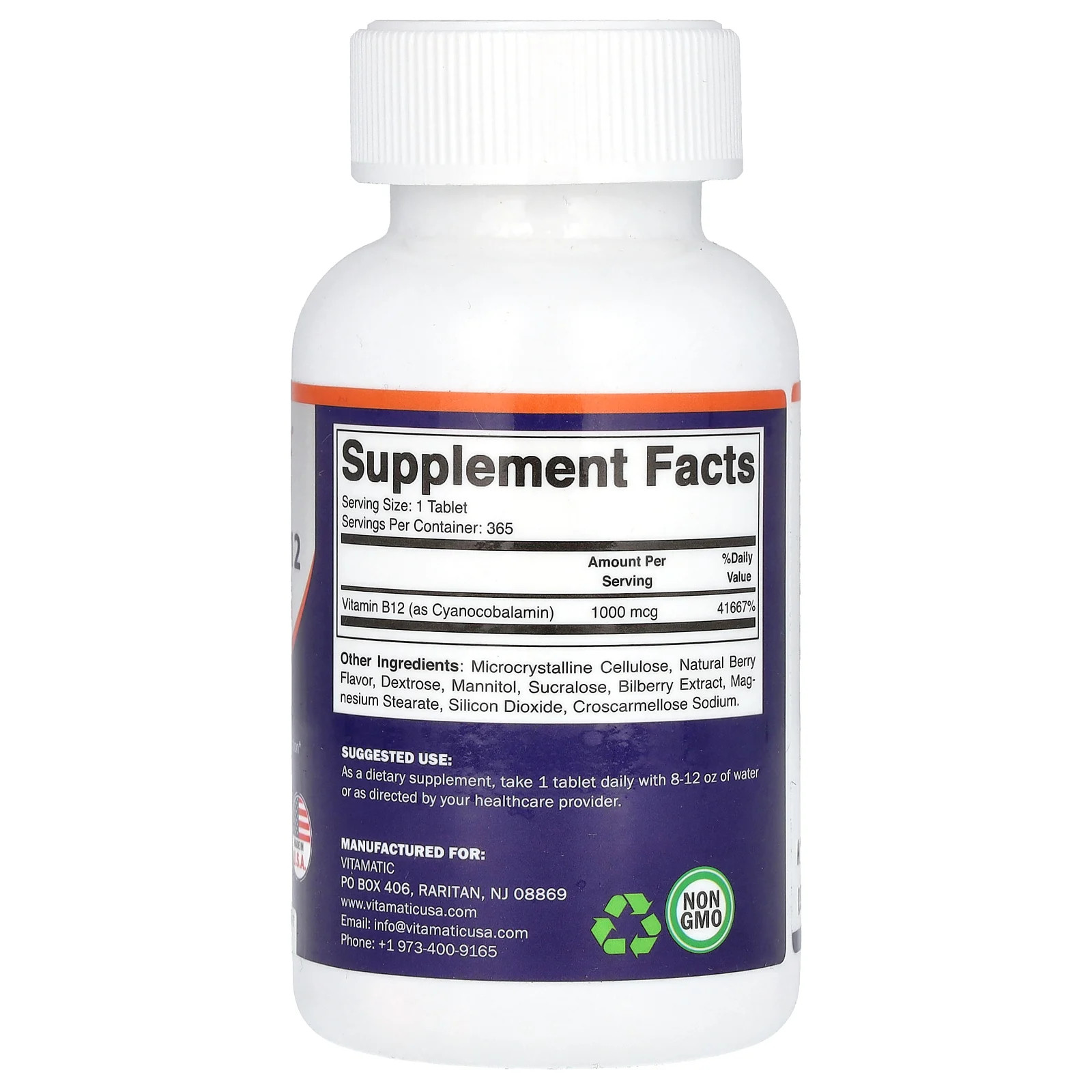 Vitamin B12, Berry, 1,000 mcg, 365 Fast Dissolve Tablets