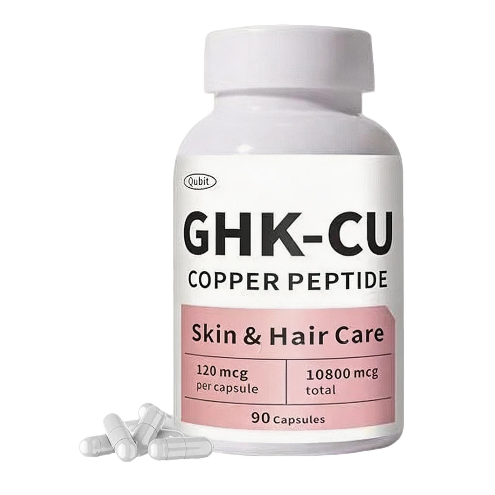 QUBIT GHK-Cu Copper Peptide Supplement For Skin & Hair– 90 Vegan Capsules