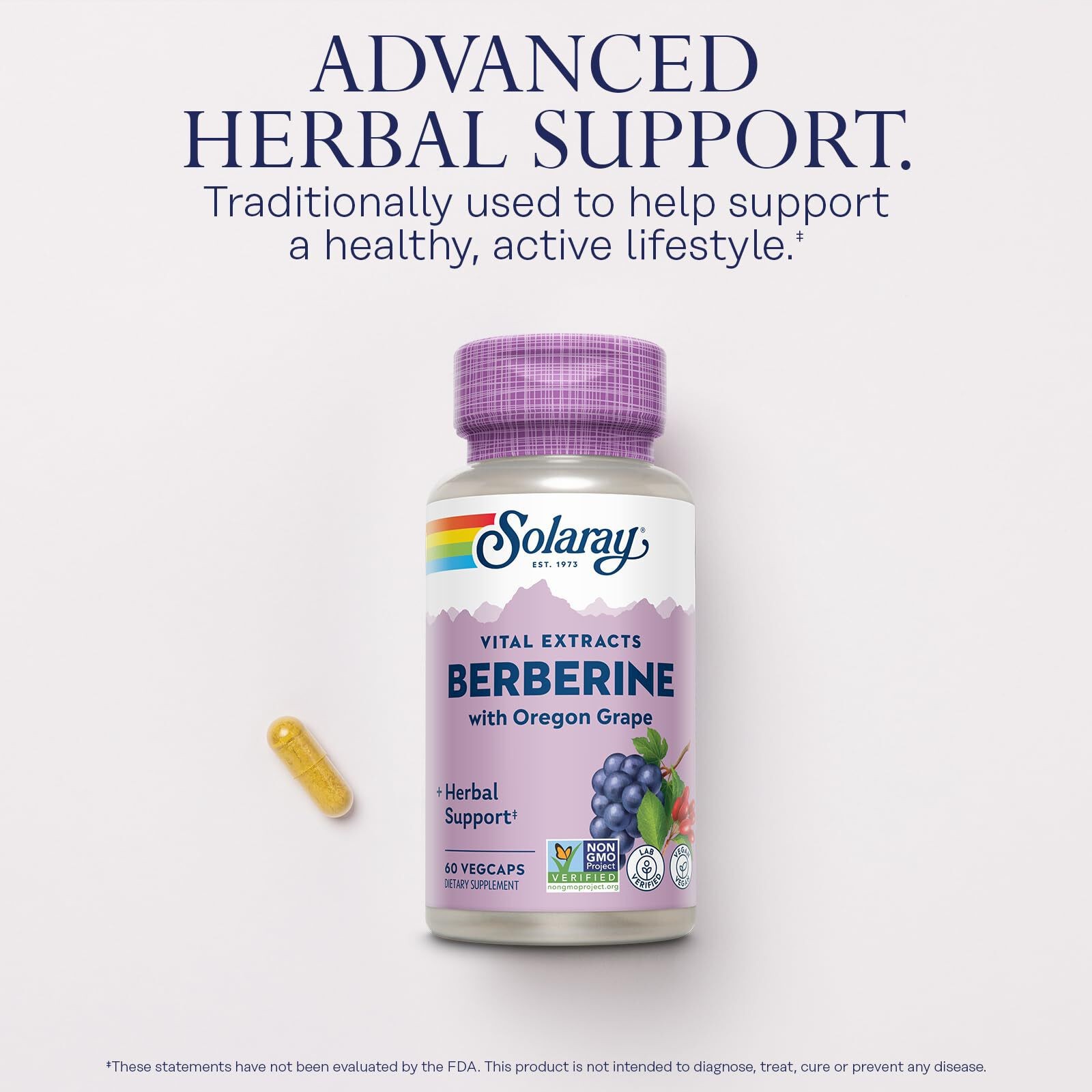 4/28 SOLARAY Berberine 250mg – Berberine Supplement for a Healthy, Active Lifest