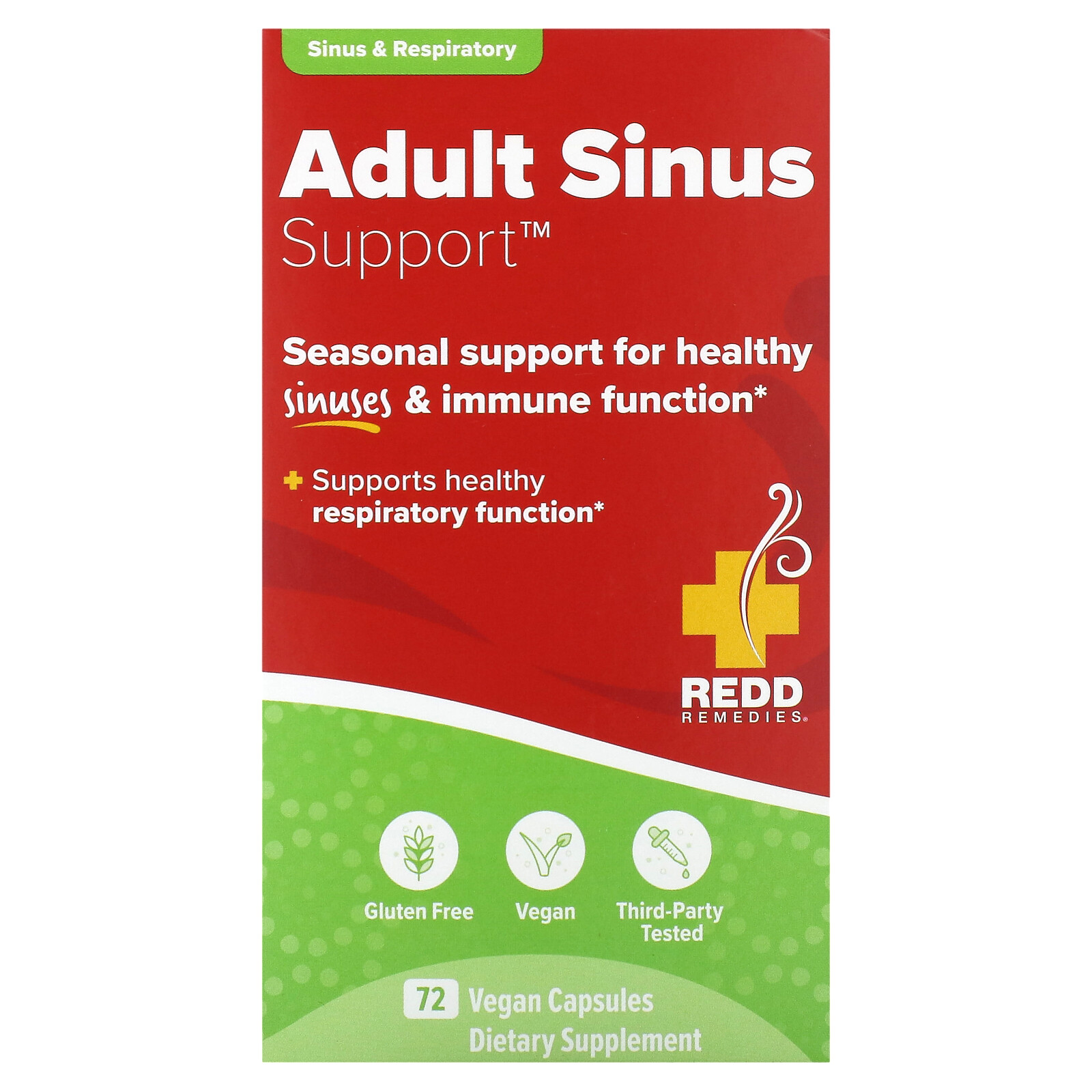Redd Remedies Sinus Adult Sinus Support 100 Tablets Gluten-Free, No Artificial