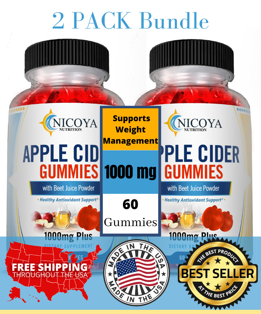 Apple Cider Vinegar Gummies Weight loss, Appetite, Cleanse -Compare to Goli 2 Pk