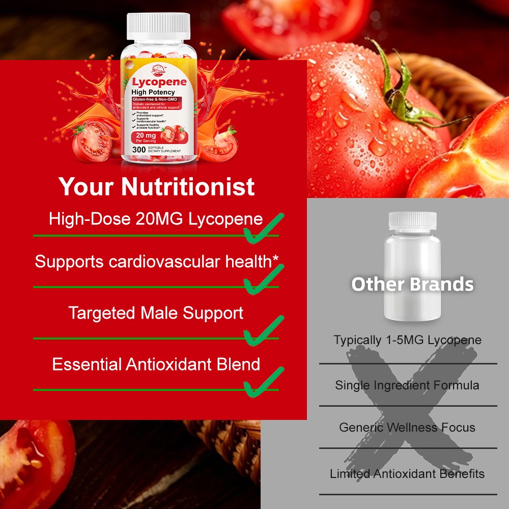 Lycopene Capsules 20mg – Prostate Health, Antioxidant Support & Heart Health