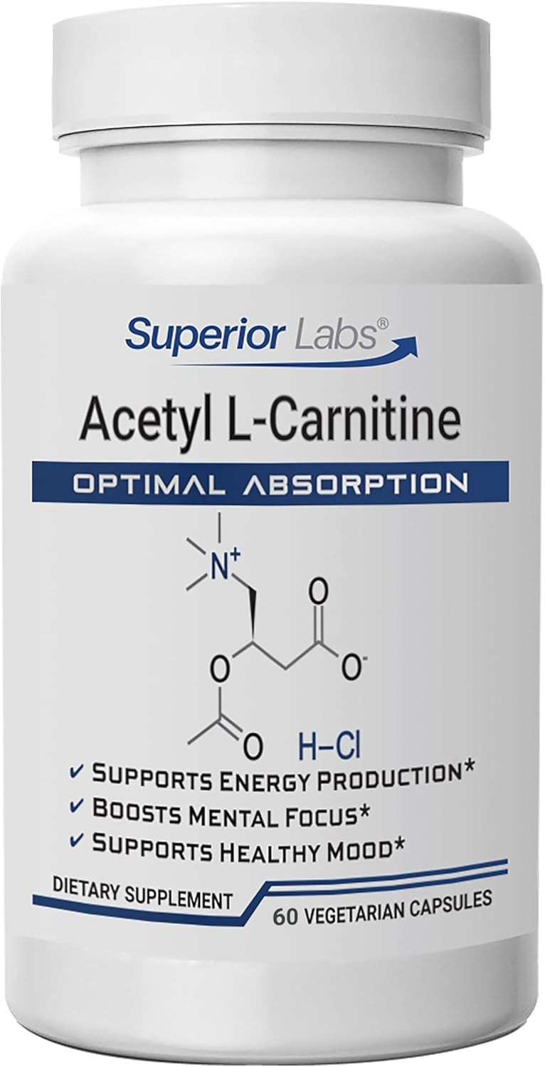 High Potency Acetyl L-Carnitine 60 Veg Caps – Maximum Absorption & Detox Support