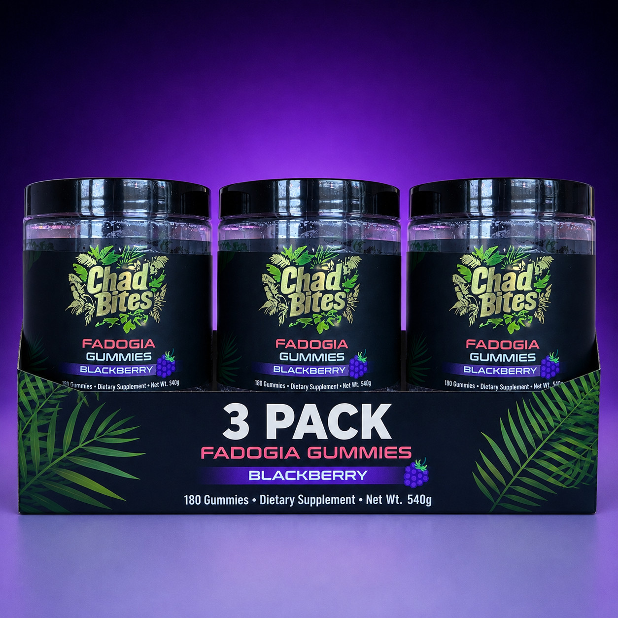 CHAD BITES Fadogia Gummies – BLACKBERRY 180ct – 1 Month Supply! *AUTHENTIC!* 💪