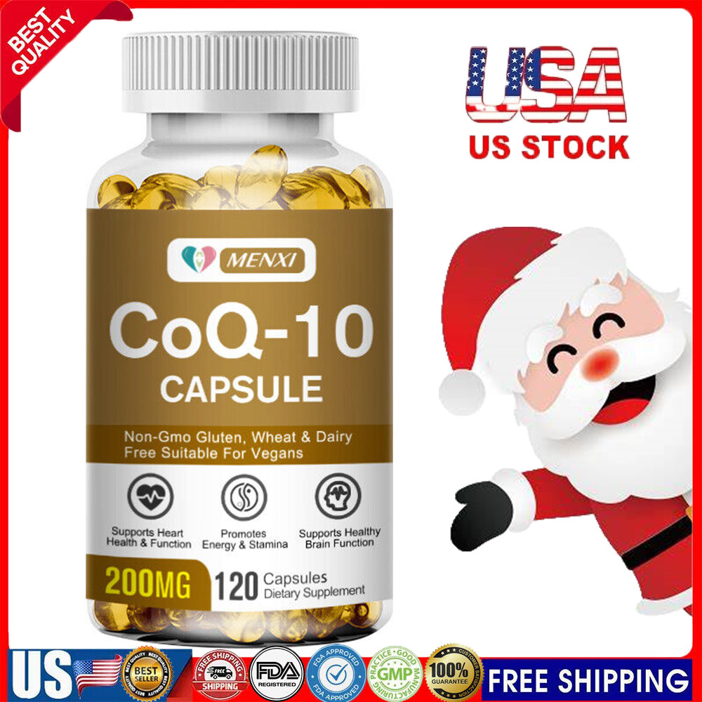 COQ 10 Coenzyme Q10 120 Softgels Antioxidant Heart Support Gluten-Free & Non-GMO