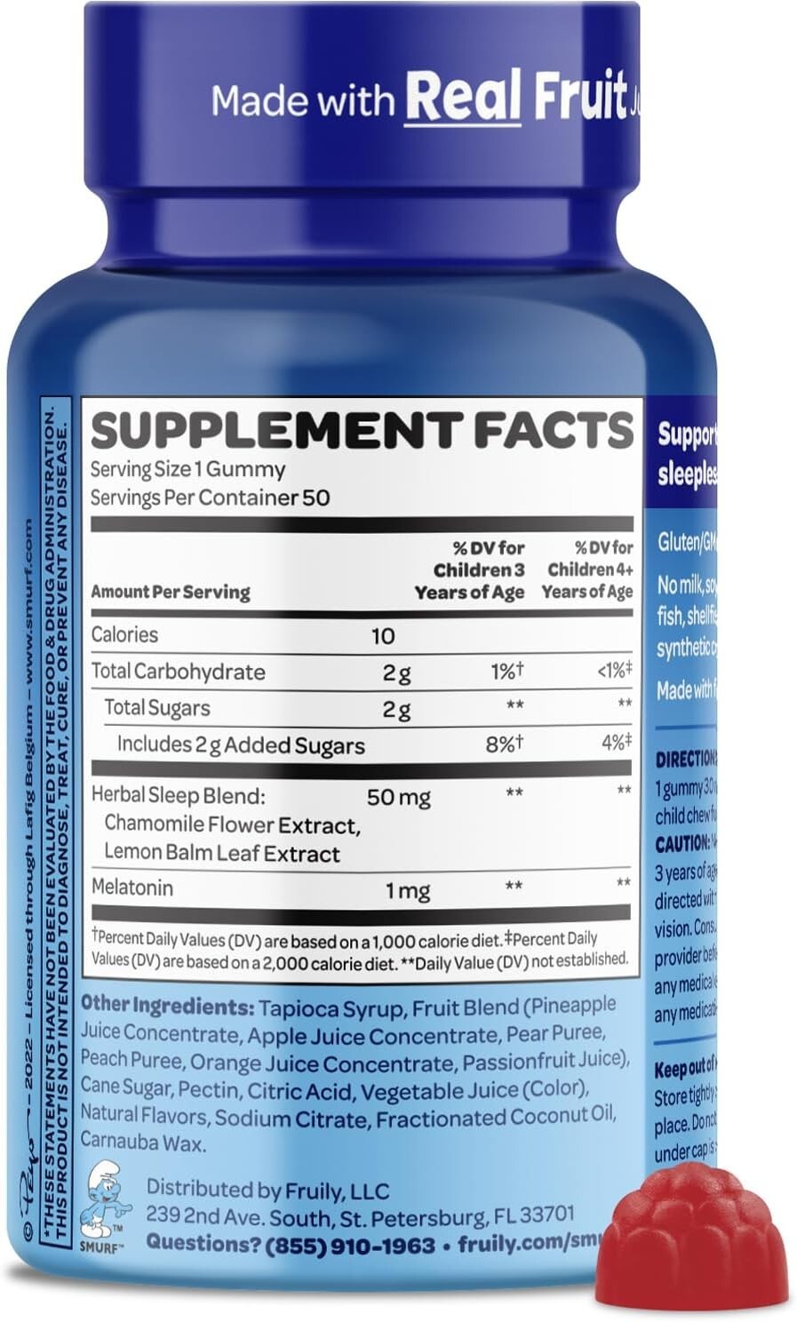 Melatonin Gummies with Chamomile & Lemon Balm for a Restful Sleep, 50 Gummies
