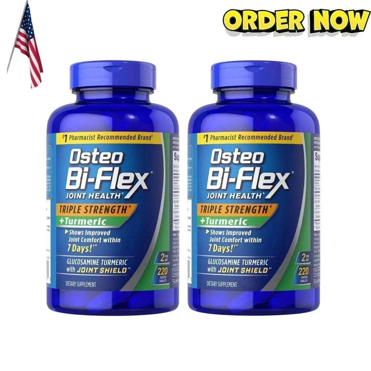 2 PACK Osteo Bi-Flex Joint Health, Triple Strength + Turmeric (220 Ct.) X 2= 440