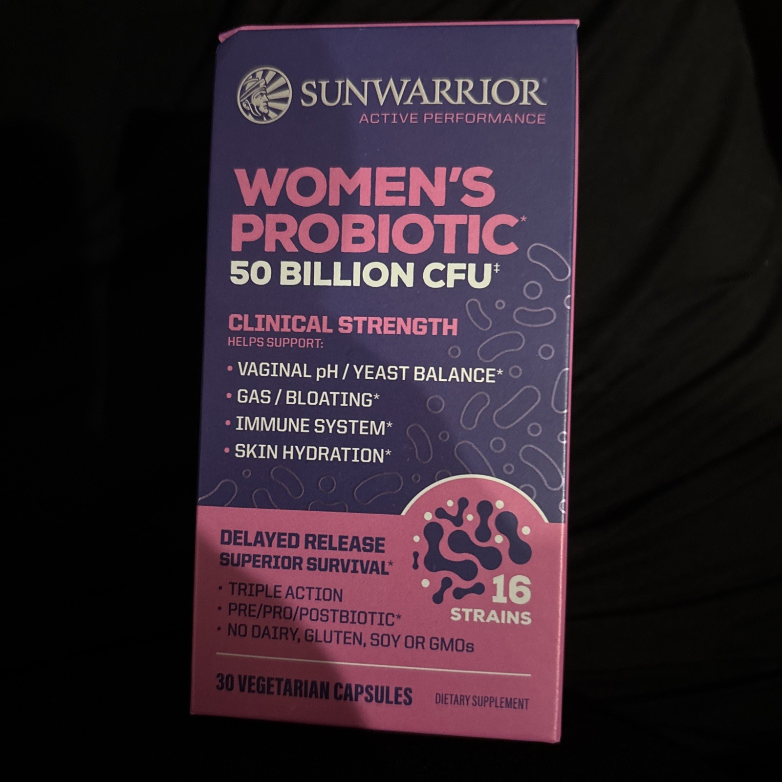 Sunwarrior Women Probiotic 50 Billion, Yeast, Gas, Immunity, Skin, 30 Vegan Caps