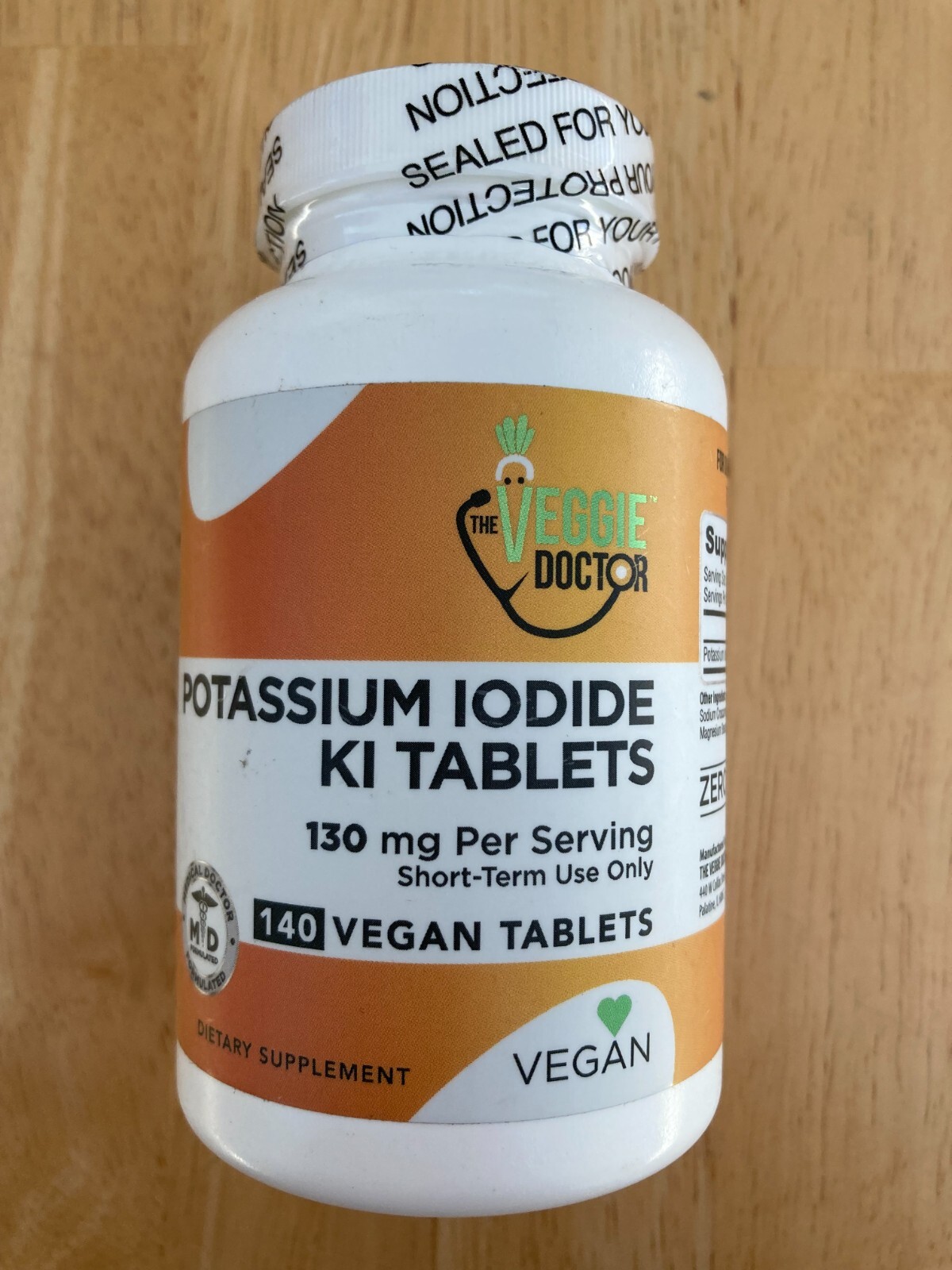 The Veggie Doctor Potassium + Iodide 140 Vegan Tablets Supplement 130mg