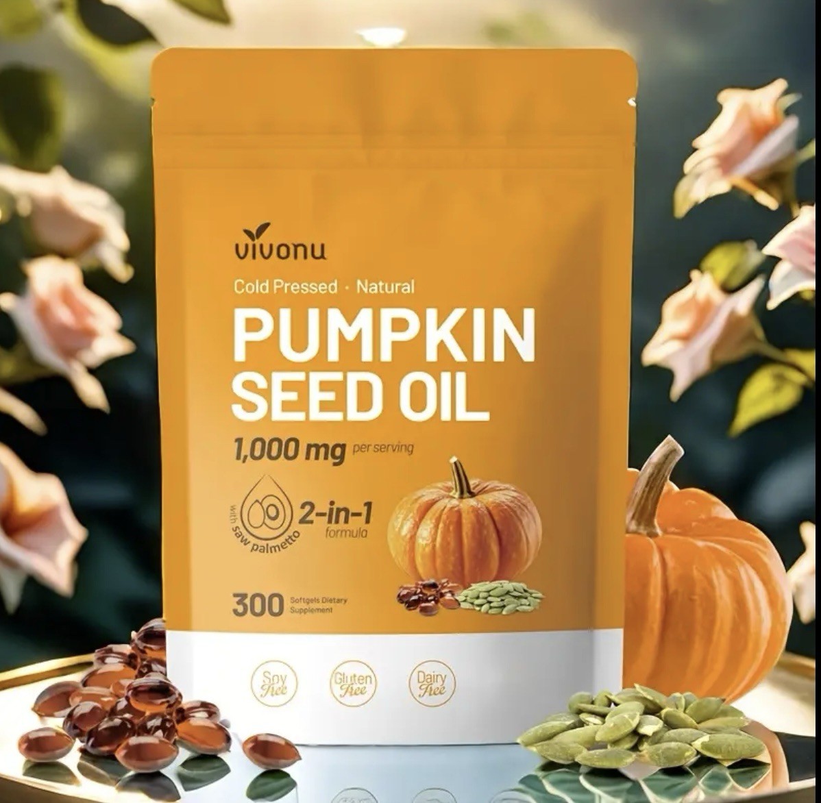 2X Pumpkin Seed Oil Saw Palmetto 3000mg-Bladder Health, Immune Support 300 Pills