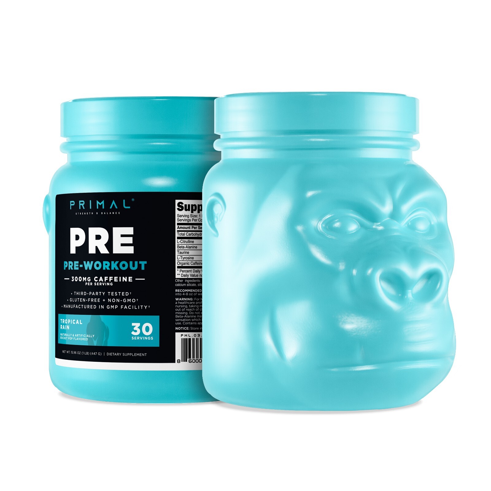 Primal Pre-Workout Tropical Rain (30 Servings) (Rocket Pop Flavored)