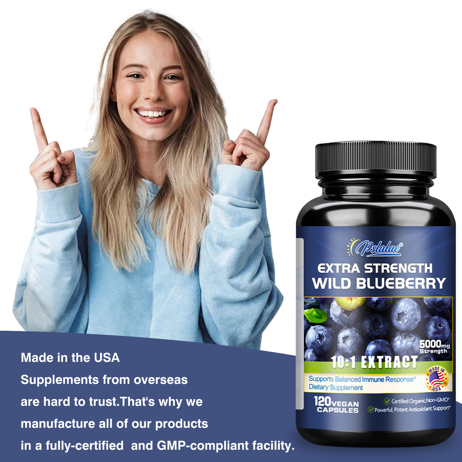 Wild Blueberry – Antioxidant, Brain Health, Boosts Vision Memory, High Strength