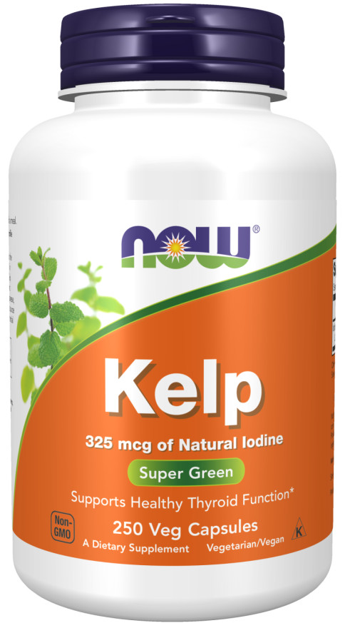 Now Foods Organic KELP 250 Caps Iodine Source & THYROID SUPPORT 07/25EXP