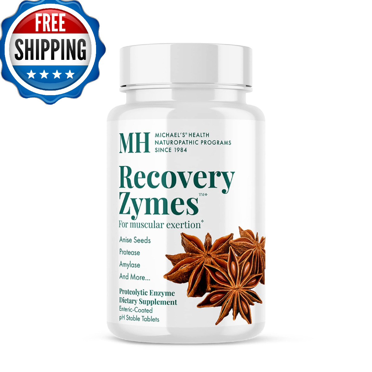 Michael’s Health Naturopathic Recovery Zymes 180 Enteric Coated Enzymes Dietary