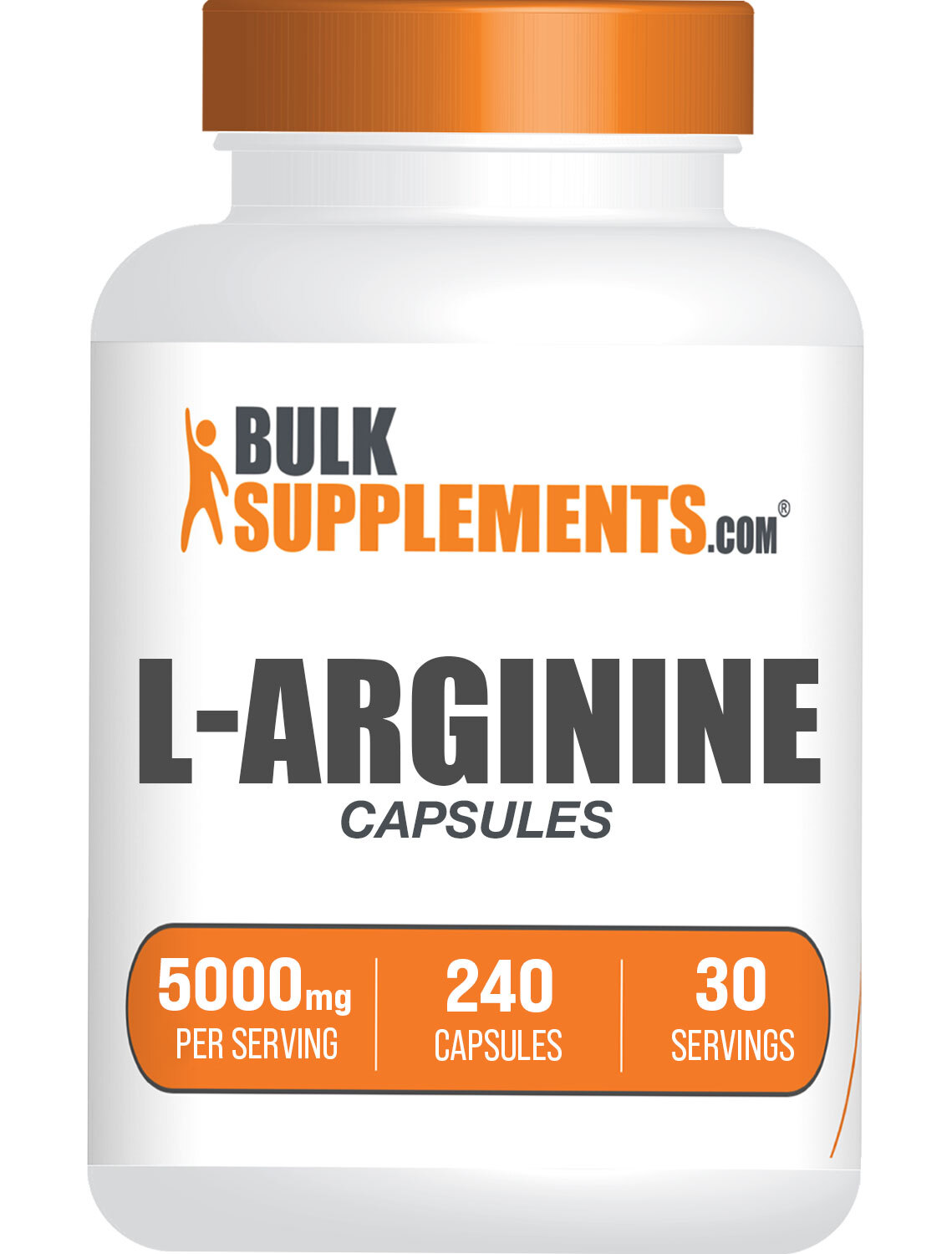 BulkSupplements L-Arginine 240 Capsules – 5000 mg Per Serving