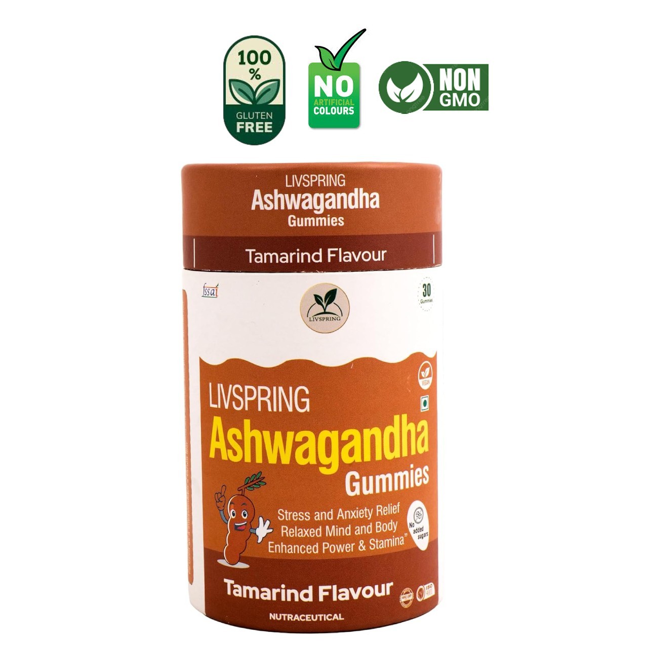 LivS.pring Ashwagandha Gummies 300mg Tamarind 30 Count