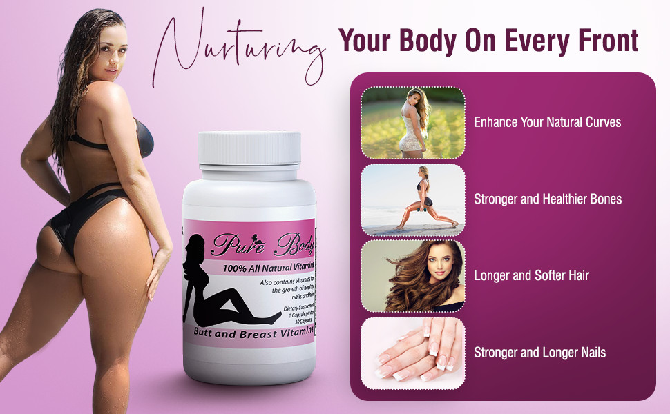 Pure Body Vitamins The #1 Butt and Breast Enhancement All-in-One Supplement Caps