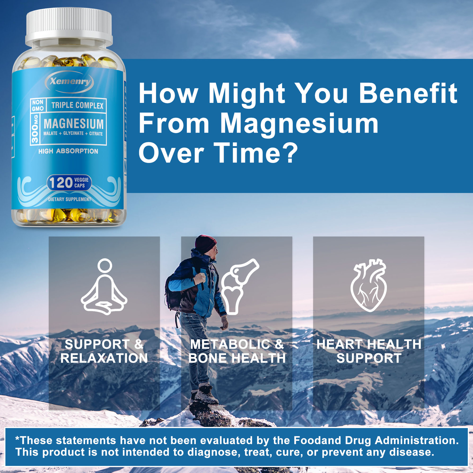 Triple Magnesium Complex 300mg – Improves Sleep, Energy & Immune Support