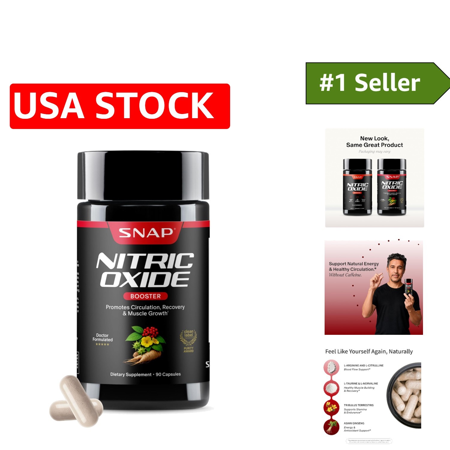 Nitric Oxide Booster for Stamina & Circulation – 90 Capsules