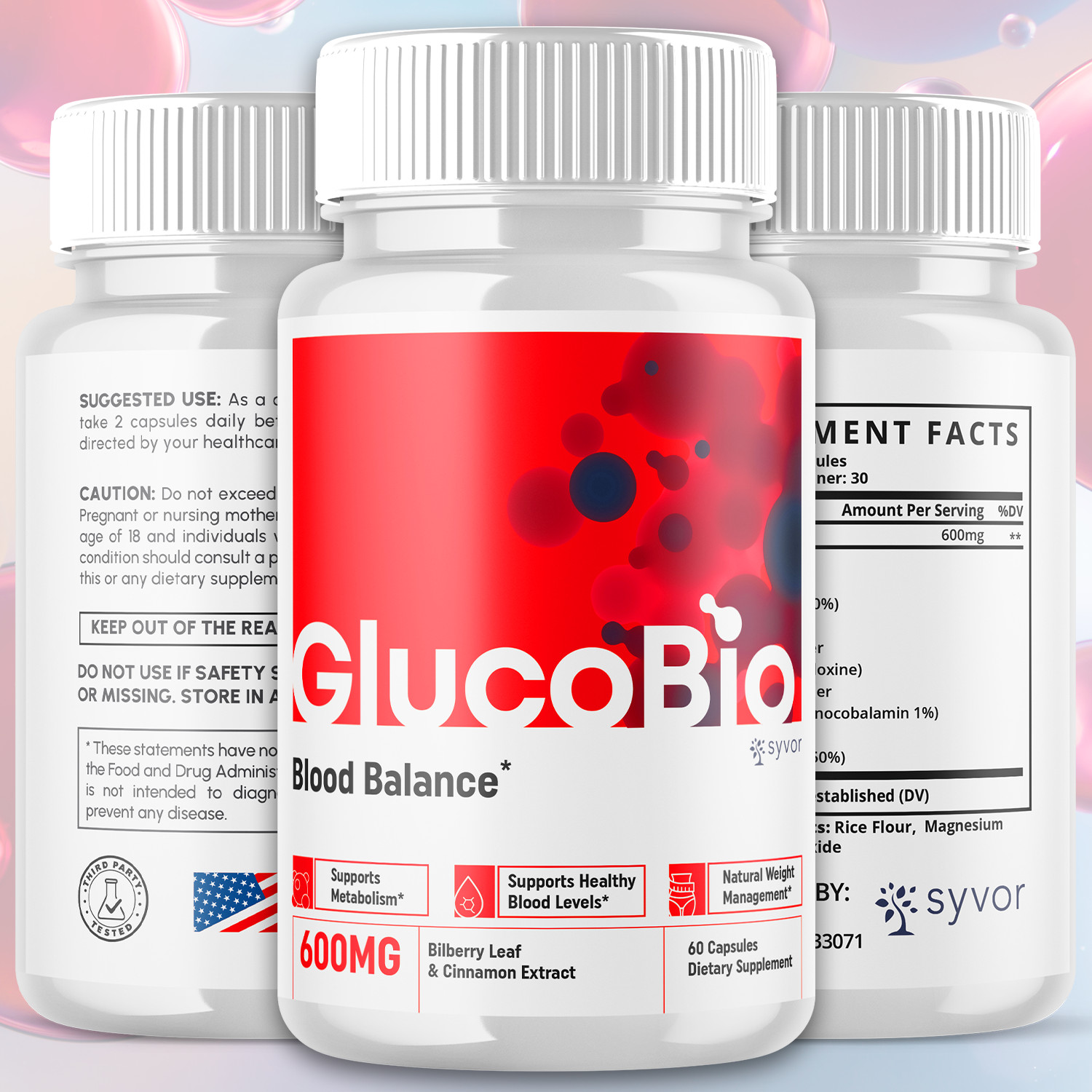 GlucoBio Advanced Blood Support Supplement 60 Capsules