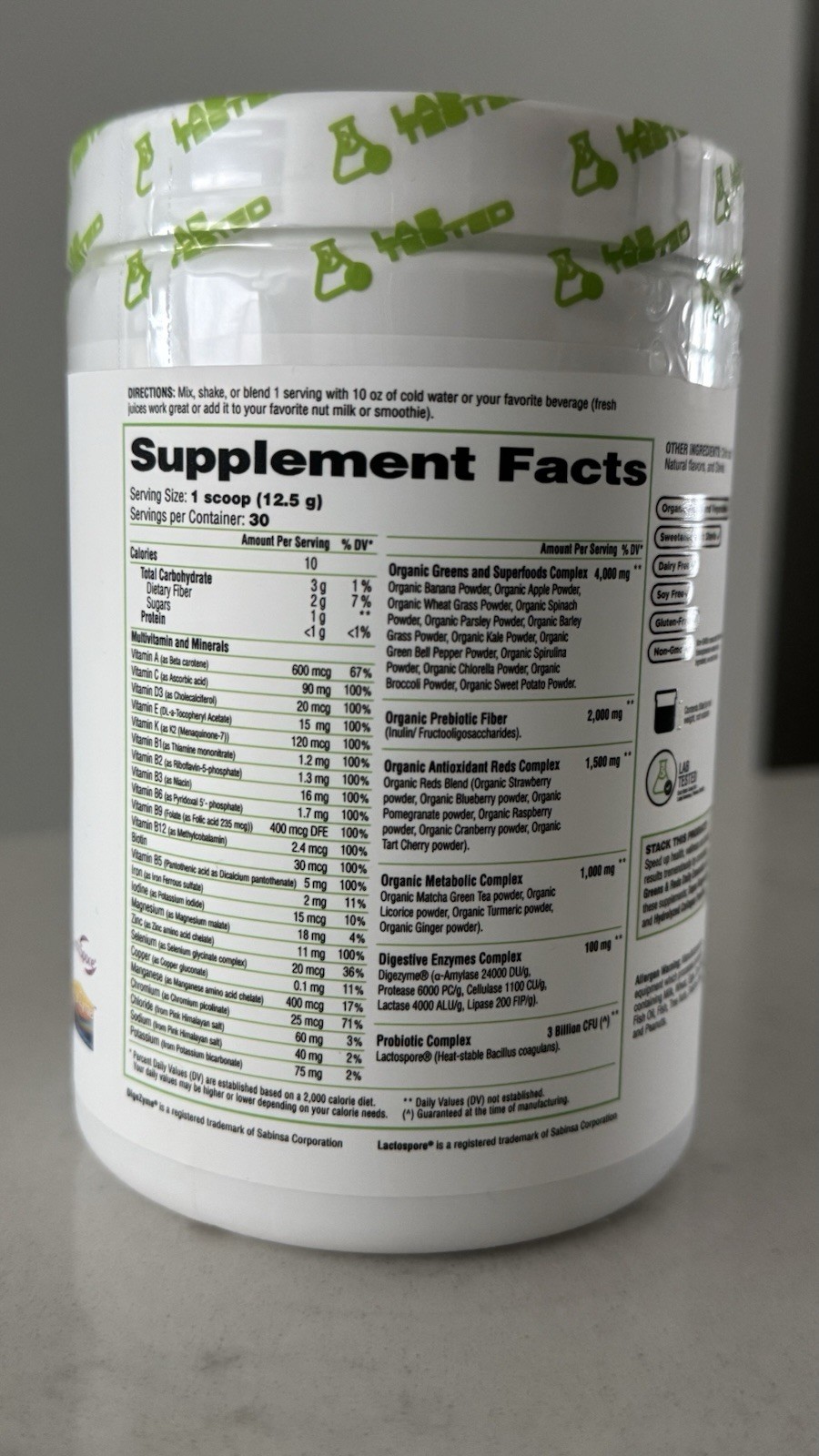 1UP Nutrition Greens & Reds Daily Essentials Peach Mango 06/29