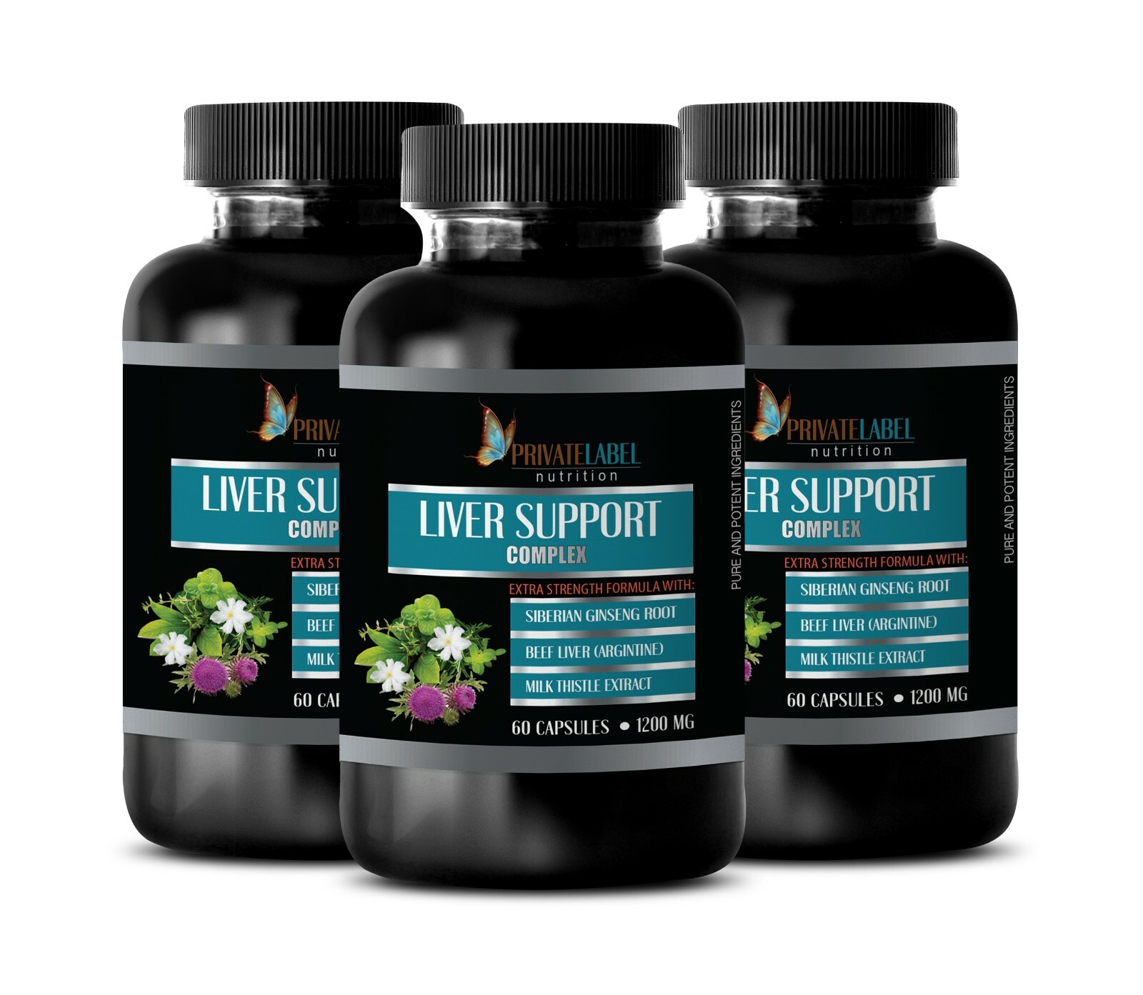 body cleanse – LIVER SUPPORT COMPLEX 1200mg – milk thistle extract powder -3 Bot