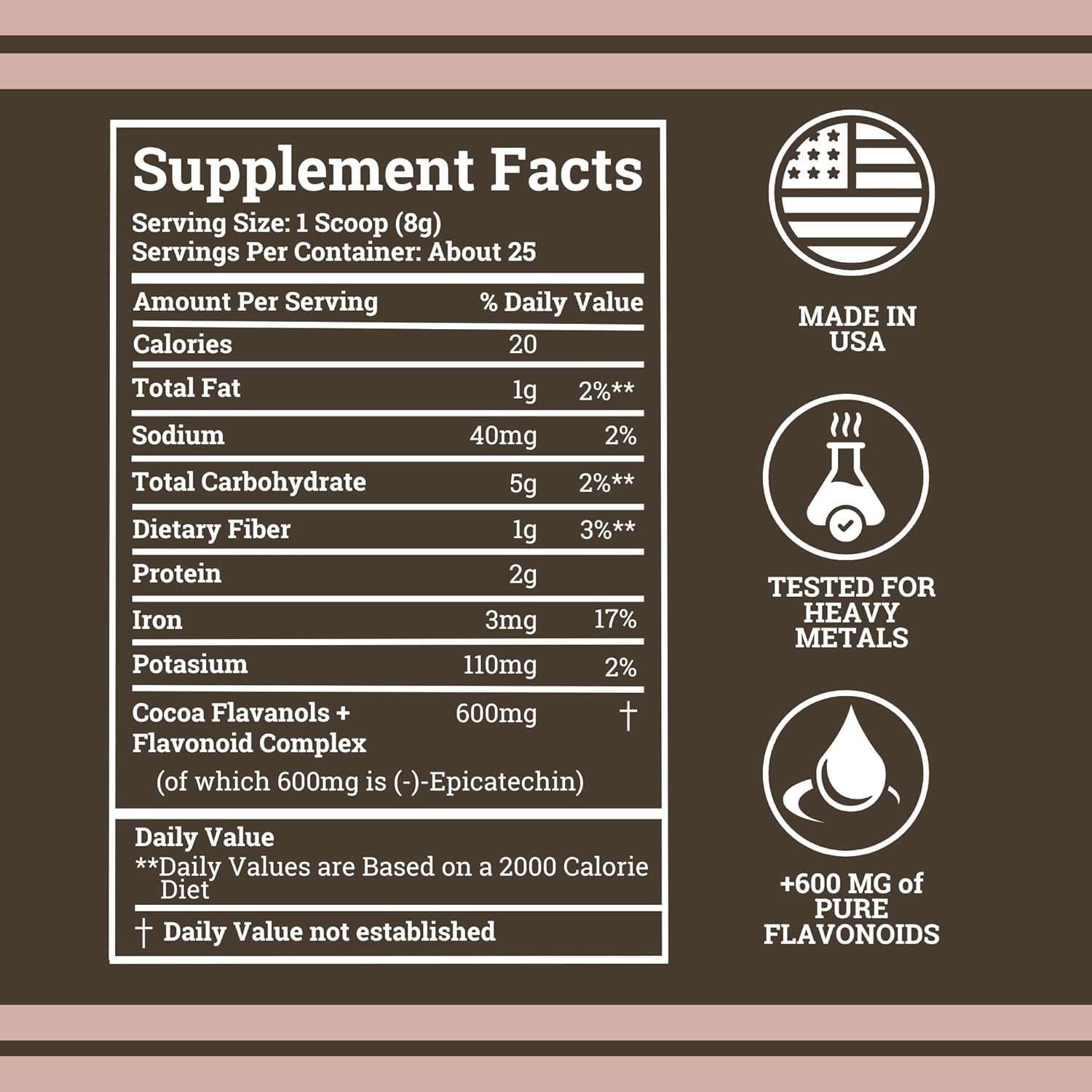 5 PACK! Black Forest High Flavanol Cocoa Powder and Flavonoid Supplements 1200mg