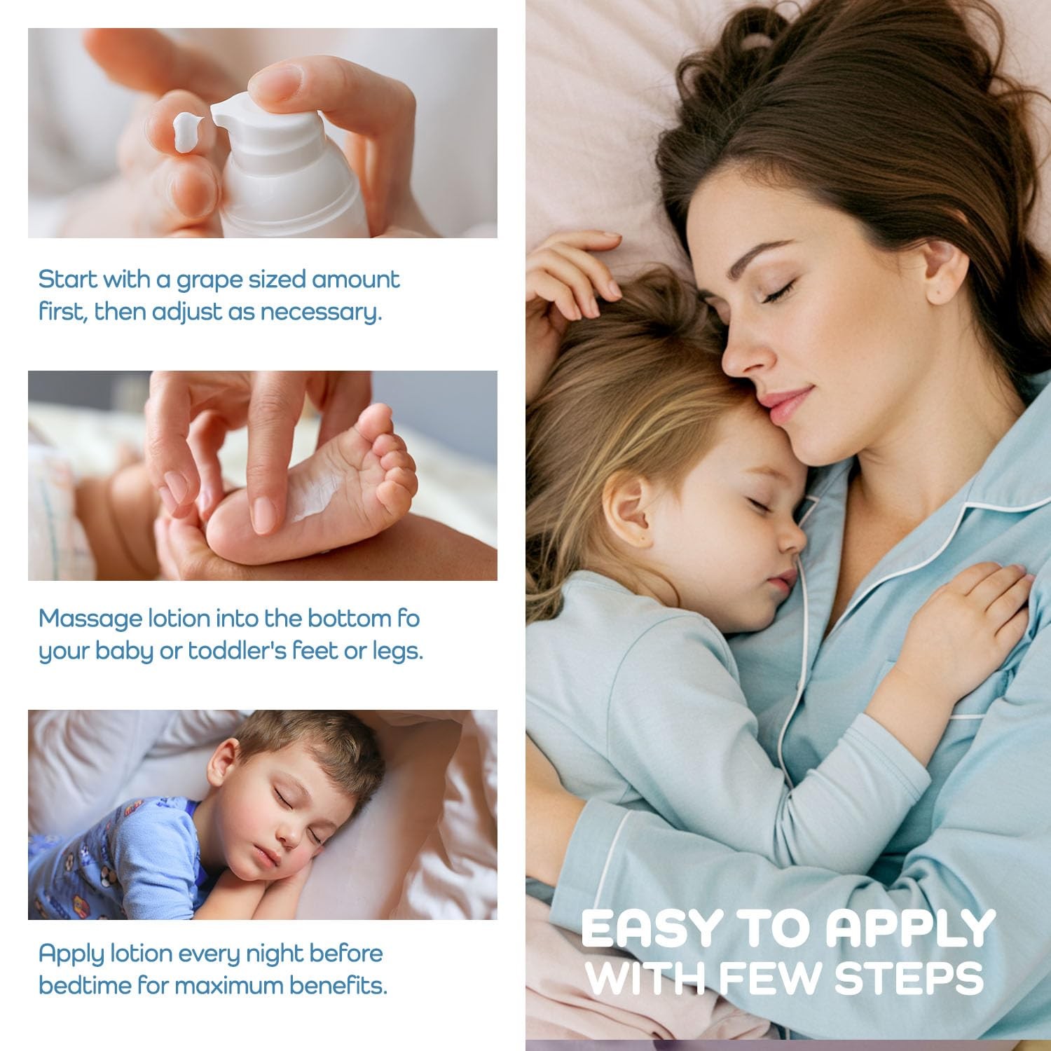 Magnesium Lotion for Kids & Babies Sleep – Unscented Bedtime Body Cream
