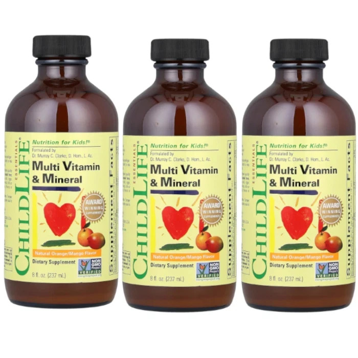 ChildLife Multi Vitamin & Mineral – Orange Mango 8 fl.oz (Pack of 3)