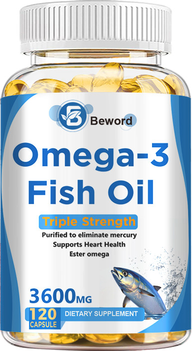 3600mg Omega 3 Fish Oil Capsules 3x Strength EPA & DHA, Highest Potency-
