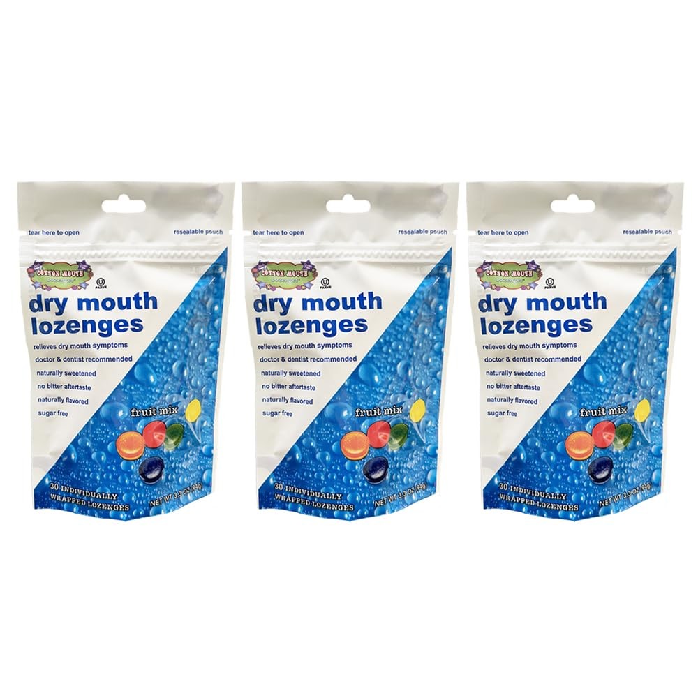 Cotton Mouth Lozenges Dry Relief Fruit Mix 3.3oz 3.3 Ounce (Pack of 3)