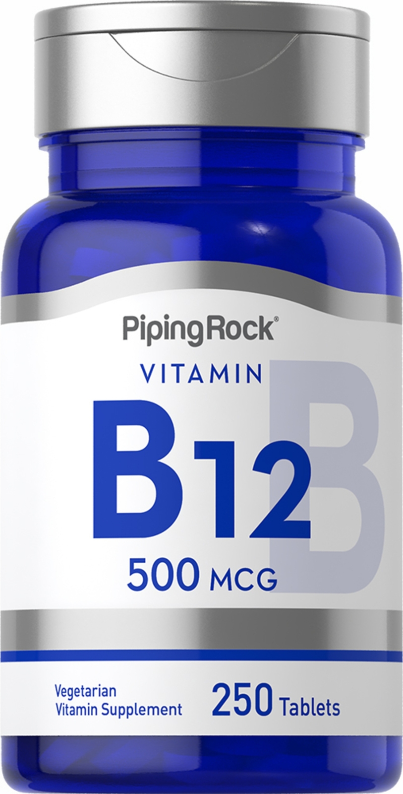 Vitamin B12 | 500 mcg | 250 Tablets | Non-GMO Supplement | By Piping Rock