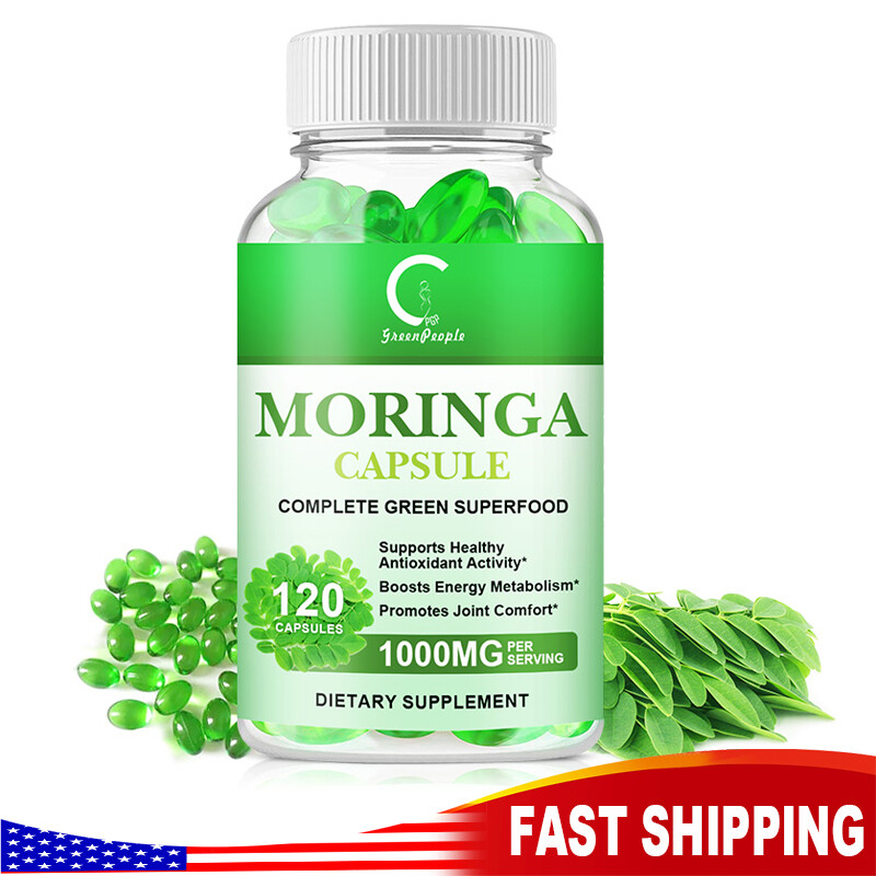 Moringa Leaf Organic Extract 1000mg Serving 100% Pure 120 Caps Immune Support