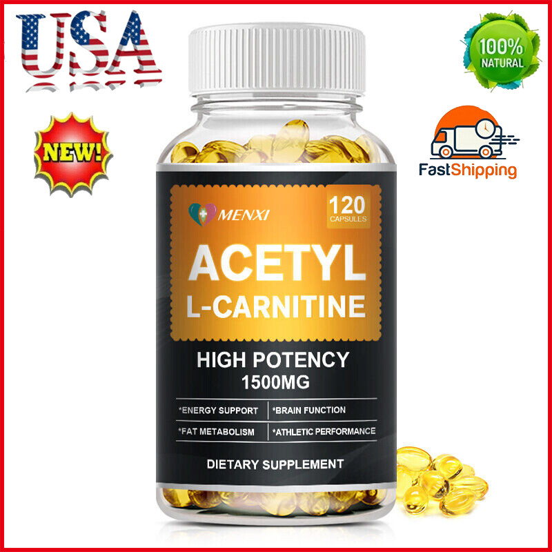 ACETYL L-CARNITINE 1500mg 120 Softgels Nervous System Health Antioxidant Capsule