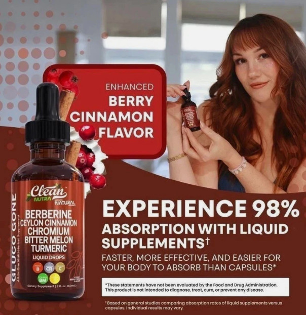 Clean Nutra Berberine & Ceylon Cinnamon Liquid Drops for Metabolism Support