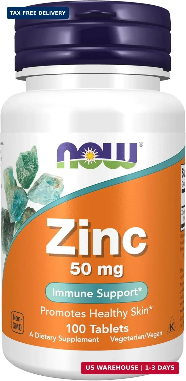NOW Foods Supplements, Zinc (Zinc Gluconate) 50 mg, Supports Enzyme Functions*,