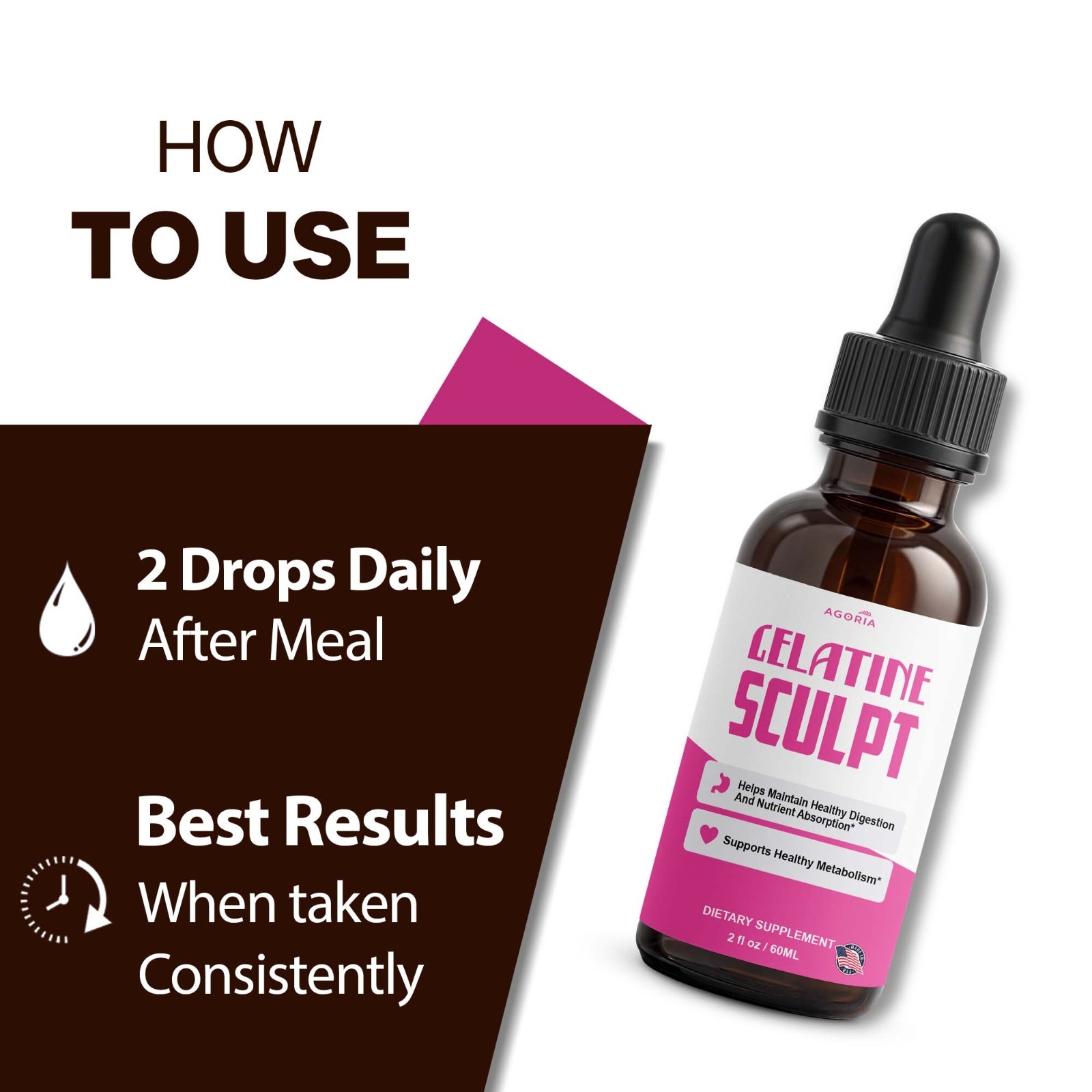 (2 Pack) Gelatine Sculpt Drops Advanced Health & Fitness Supplement