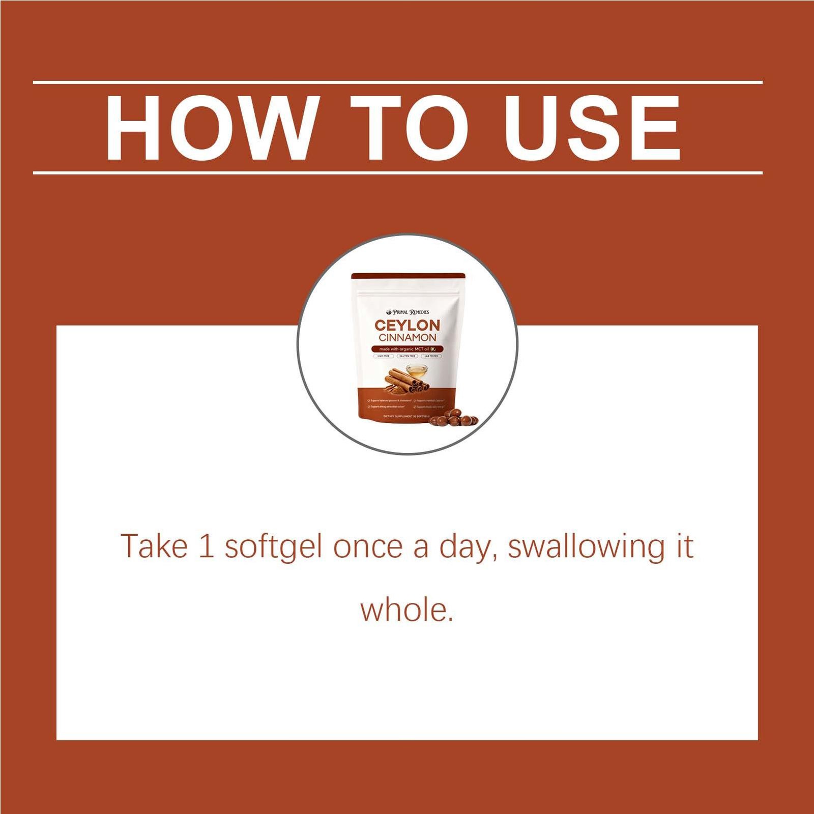 Ceylon Cinnamon Softgels, Ceylon Cinnamon Soft Gels 7200Mg Equivalent with Mct O