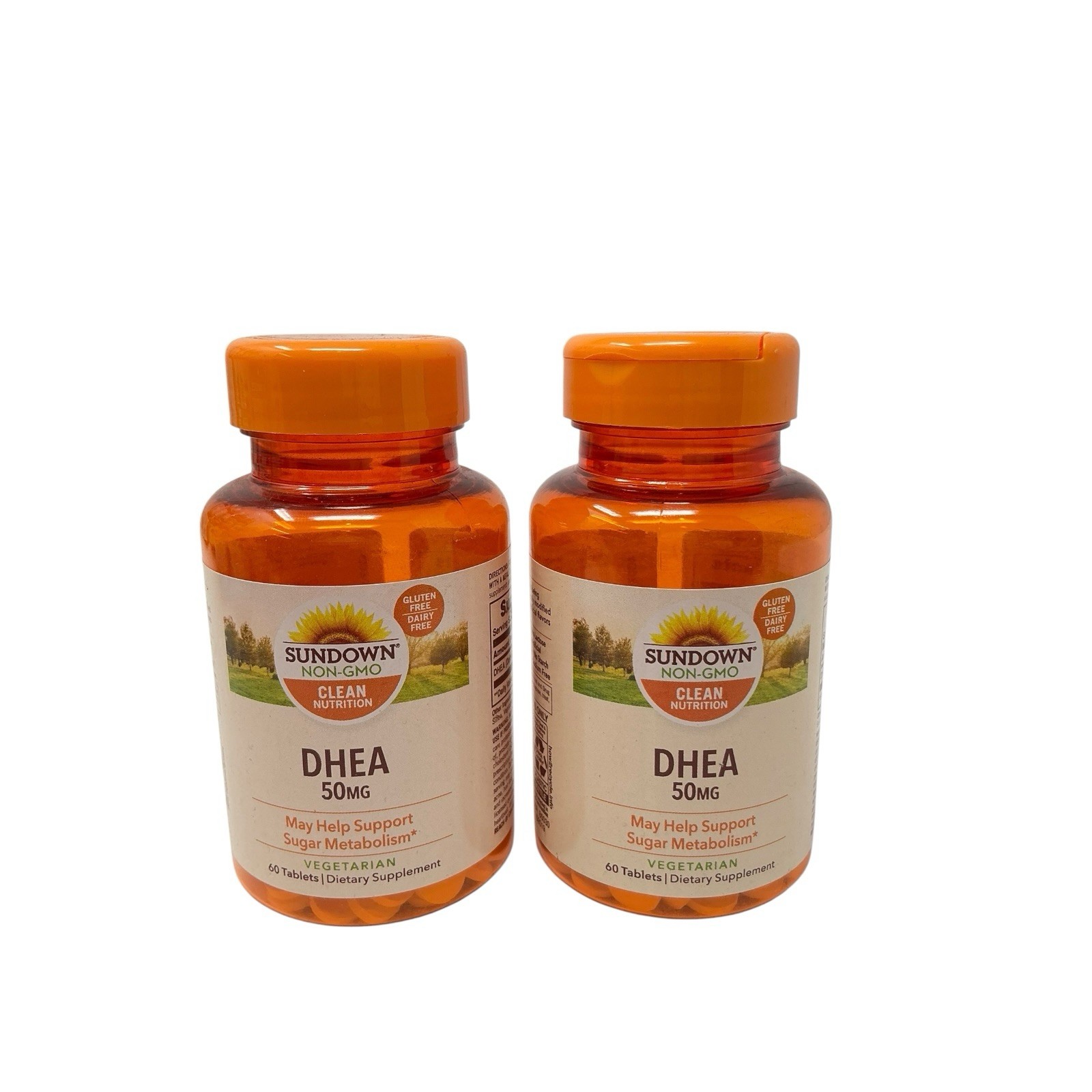 2 Pack Sundown Dhea 50mg Dietary Supplement Non Gmo Vegetarian 60ct Exp 12/26