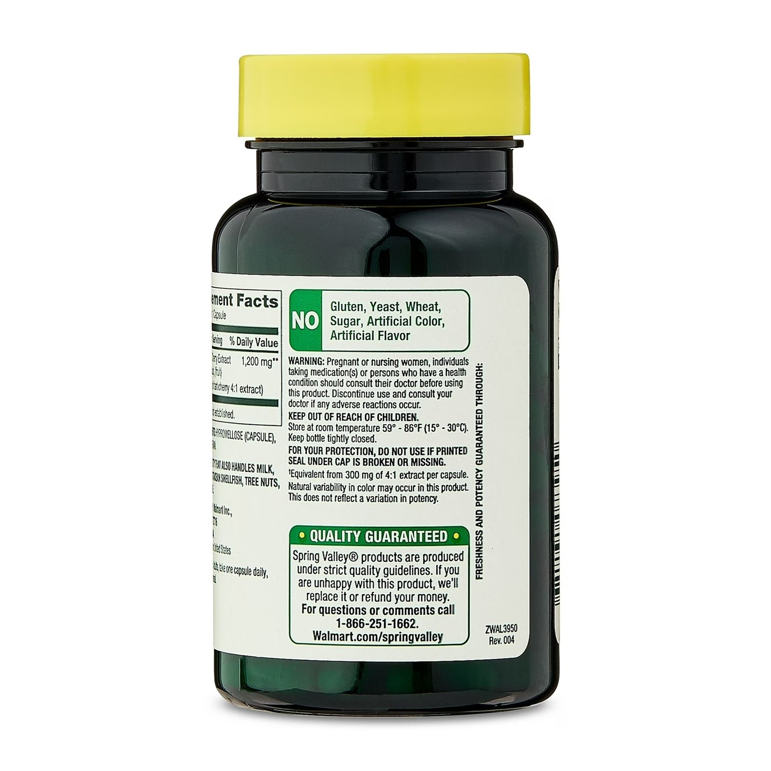 Tart Cherry Concentrate 1200 Mg Antioxidant Promotes Uric Acid Cleanse, 90 Caps