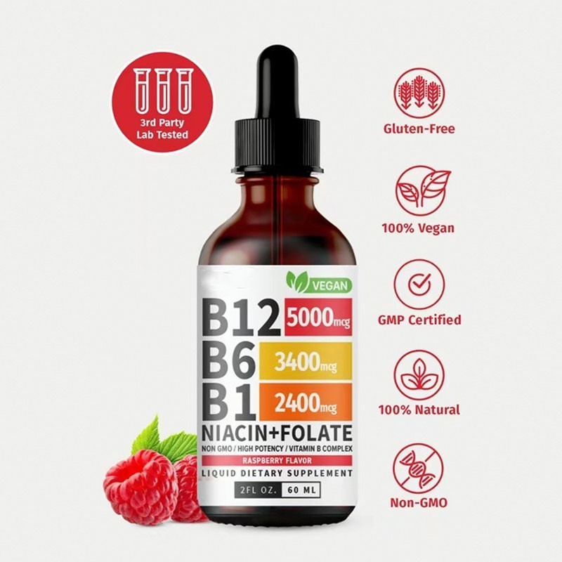 3/1x Vitamin B12 and B6 Liquid Drops, B12 Sublingual Vitamin B Complex Vitamin+-