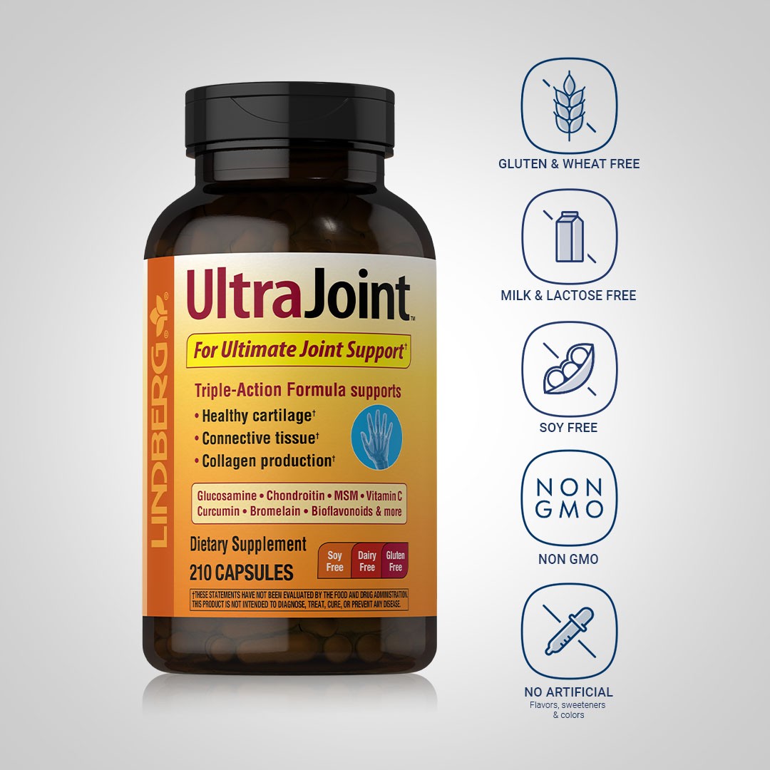 Joint Support Supplement | 210 Capsules | Glucosamine, Chondroitin | by Lindberg