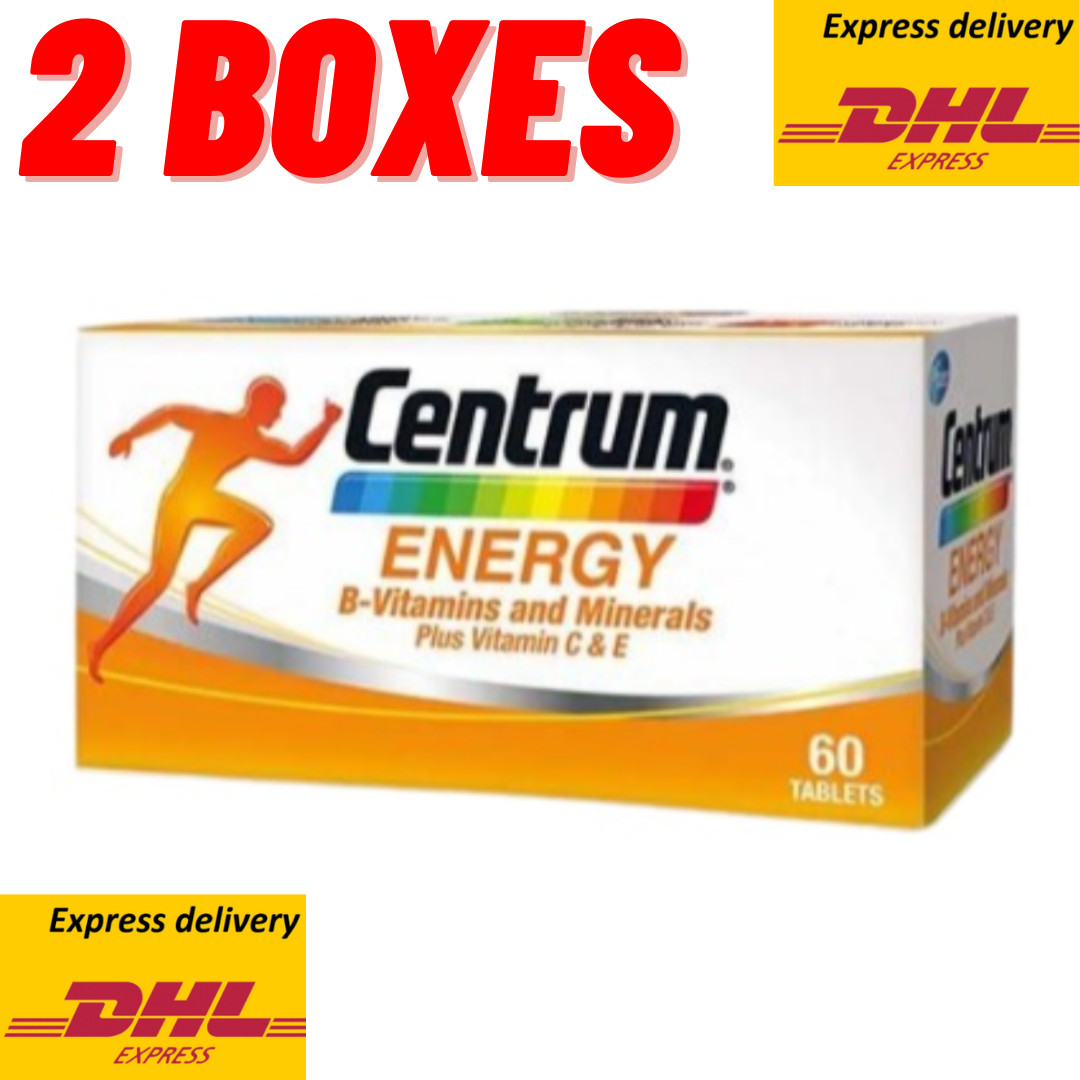 2X60’s New Centrum Energy B-Vitamins and Minerals + Vitamin C & E – Fast DHL