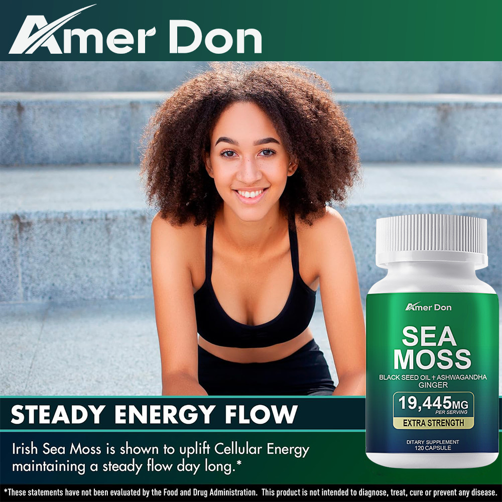 120 Pills Organic Sea Moss Capsules,Irish Sea Moss, Bladderwrack Immune Health