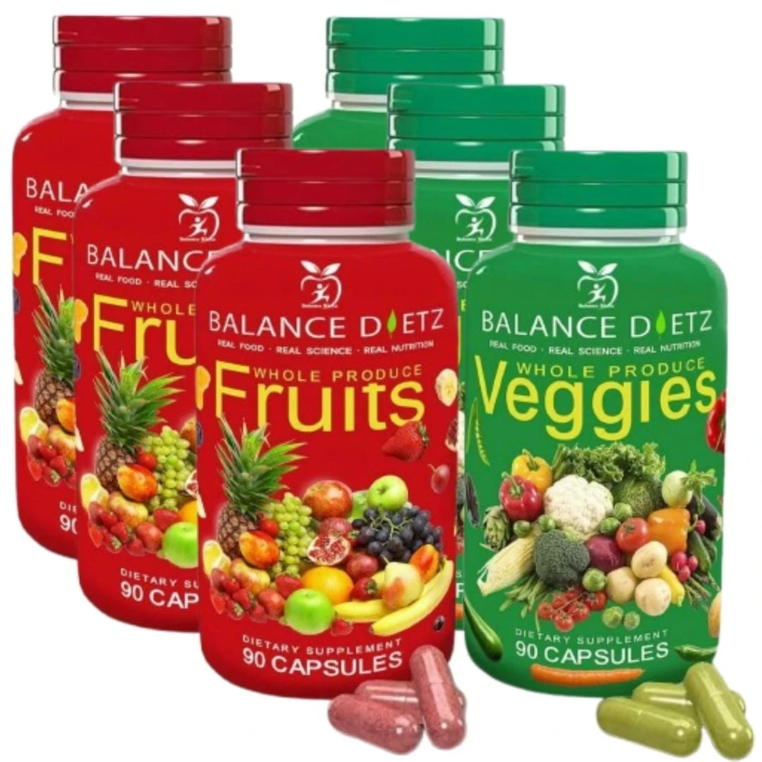 3 Packs Fruits and Veggies Supplements 270 Fruit and 270 Veggies Capsules 02/27