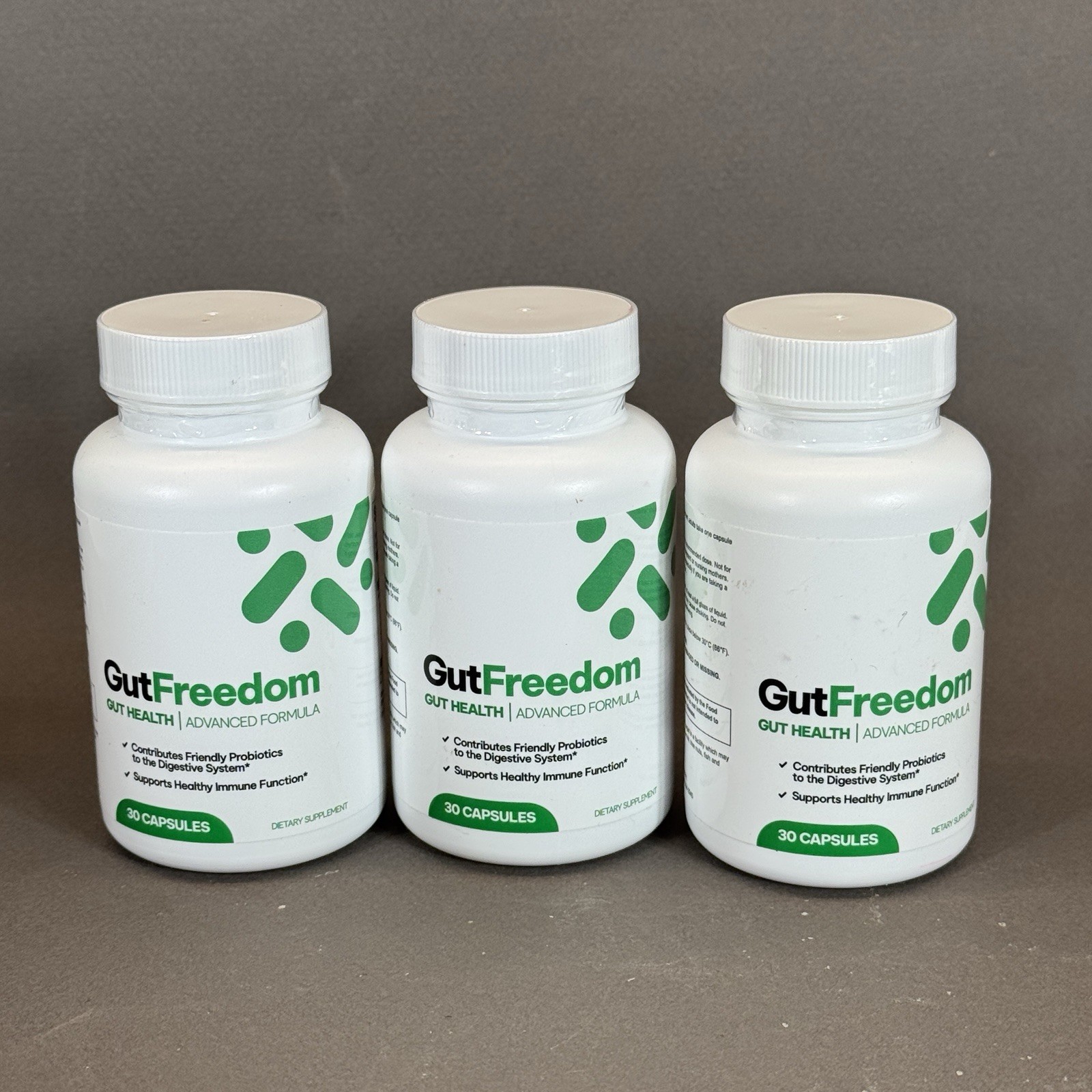 Lot of 3x GutFreedom Gut Health Probiotic Dietary Supplement 30 Capsules