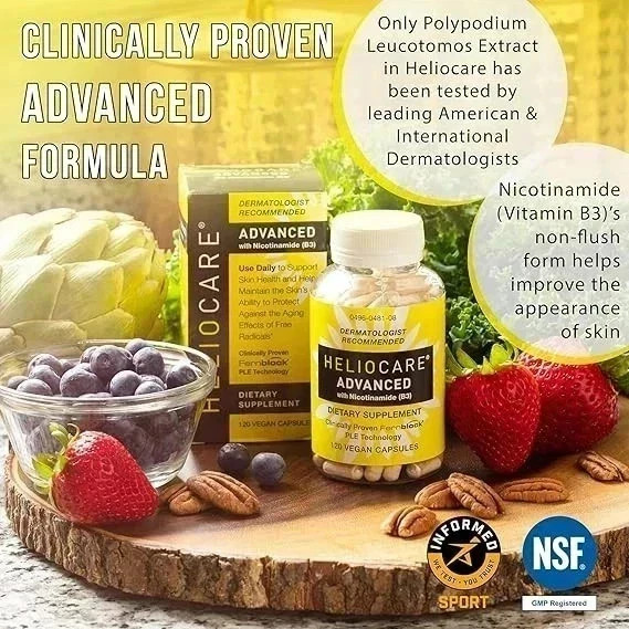 Heliocare Advanced Nicotinamide B3 Skin Health 120 Capsules Exp: 07/2027 NEW