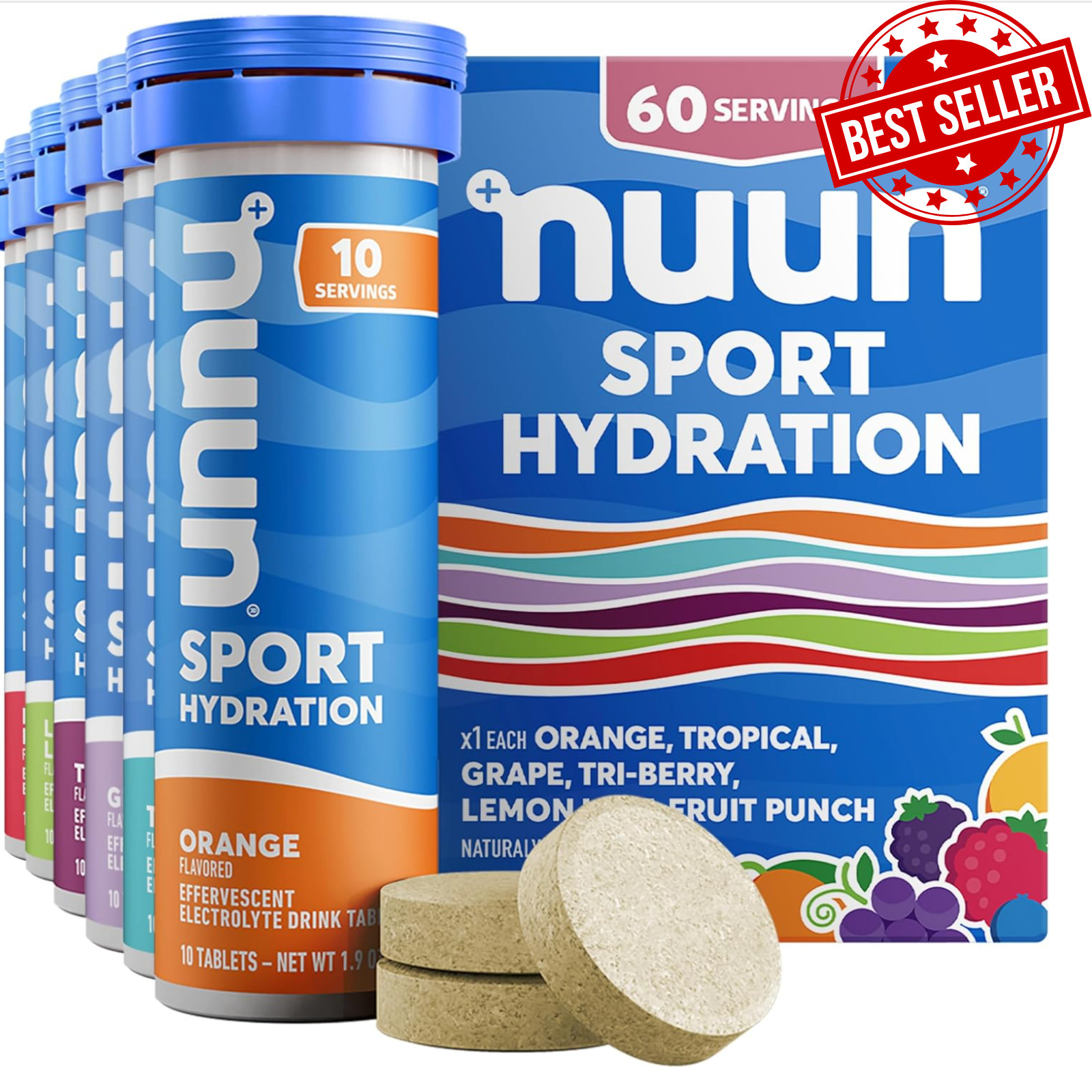Nuun Sport Electrolyte Tablets with Magnesium, Calcium, Potassium, Chloride & So
