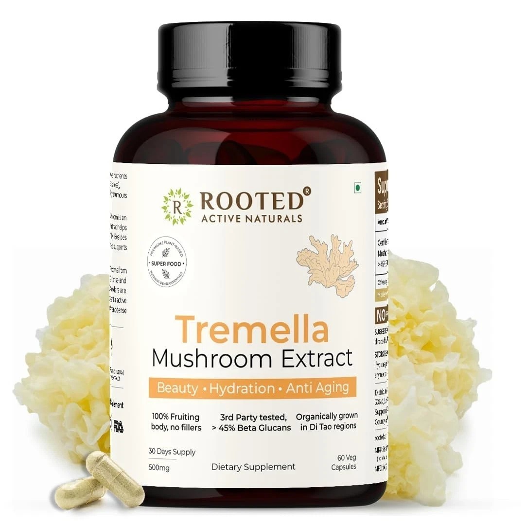 Tremella Mushroom Extract (60 Veg caps) Beauty, Skin Glow, Collagen booster z437